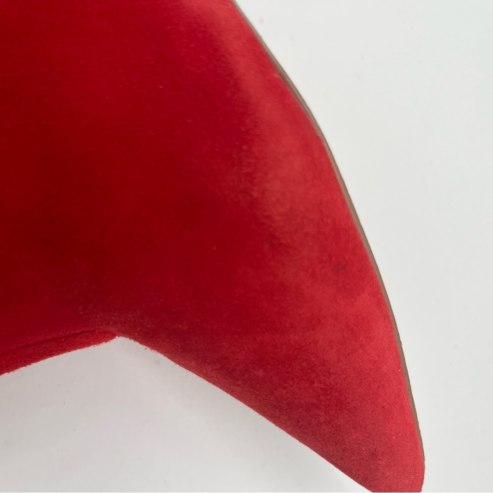 Steve Madden Red Suede Heeled Boots Size 10 M Women Ankle Booties Pointed Toe - Picture 13 of 16